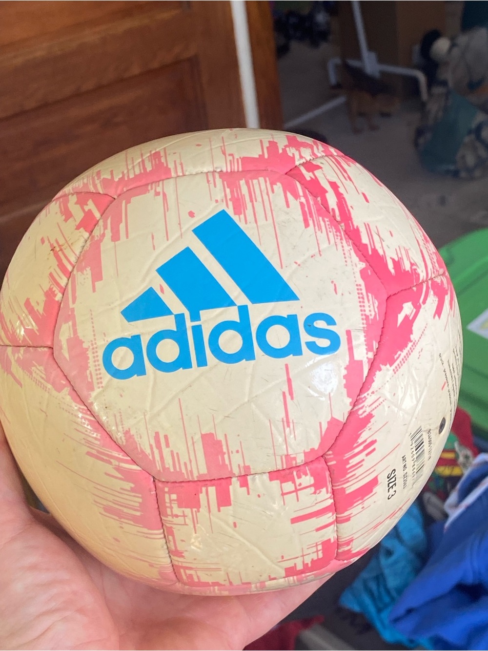 Size 5 Adidas Training Soccer Ball DZ2063 Pink/White Girls